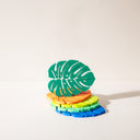 A stack of leaf shaped soap coasters